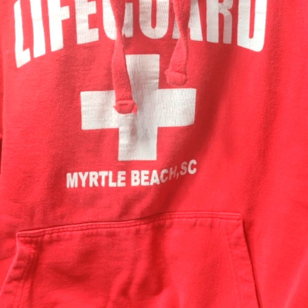 Lifeguard  MRYTLE BEACH Red Hooded Sweatshirt Popularity Products Size Large